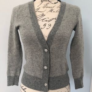 Cashmere cardigan with rhinestone buttons